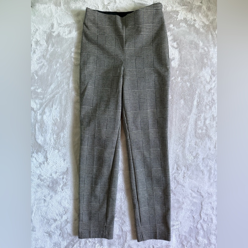 H&M Plaid Trousers Women’s XS Black White Check Slim Dress Pants